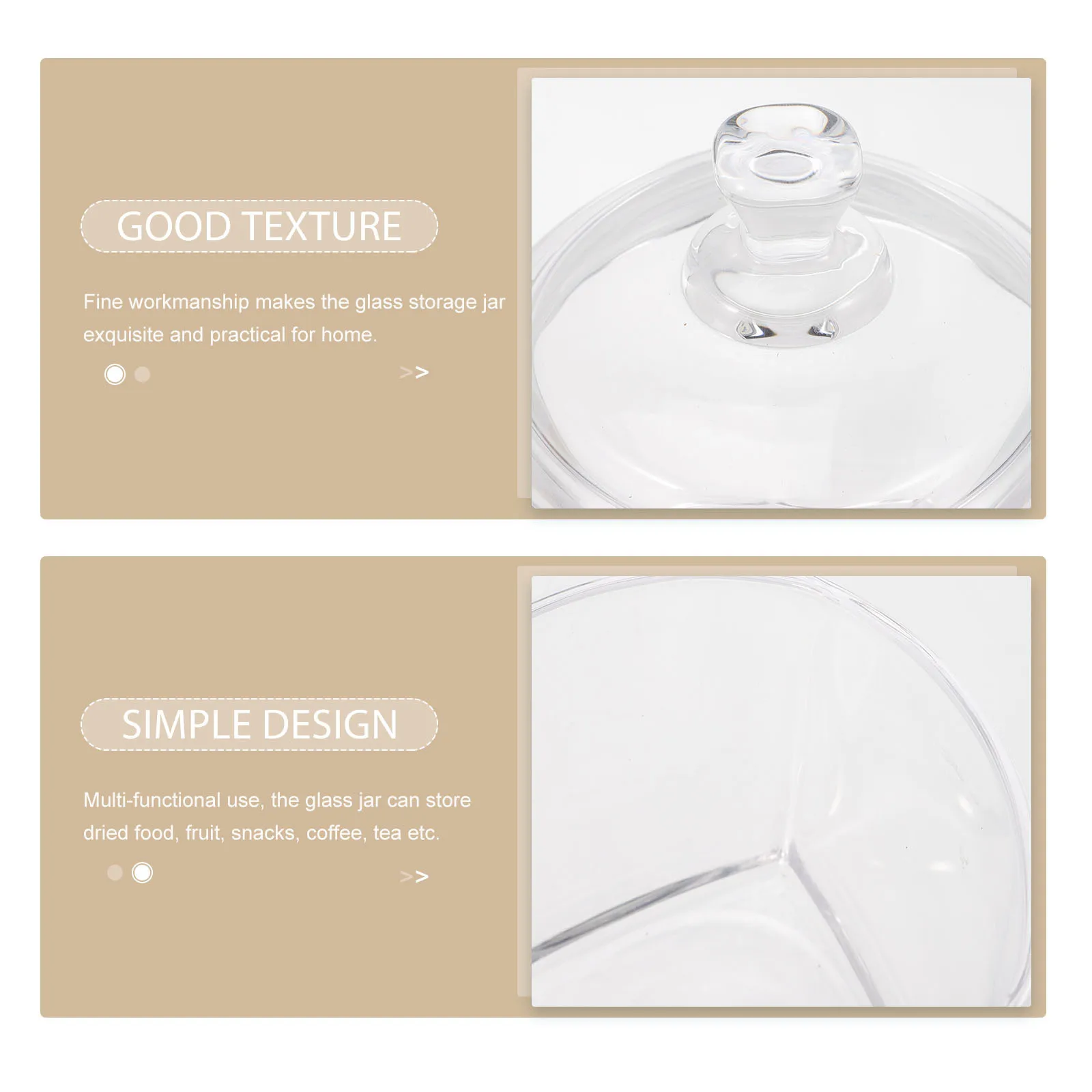 

Candy Snack Jar Glass Storage Container with Lid for Tea Dried Fruit Coffee Home Kitchen Organization Transparent Airtight