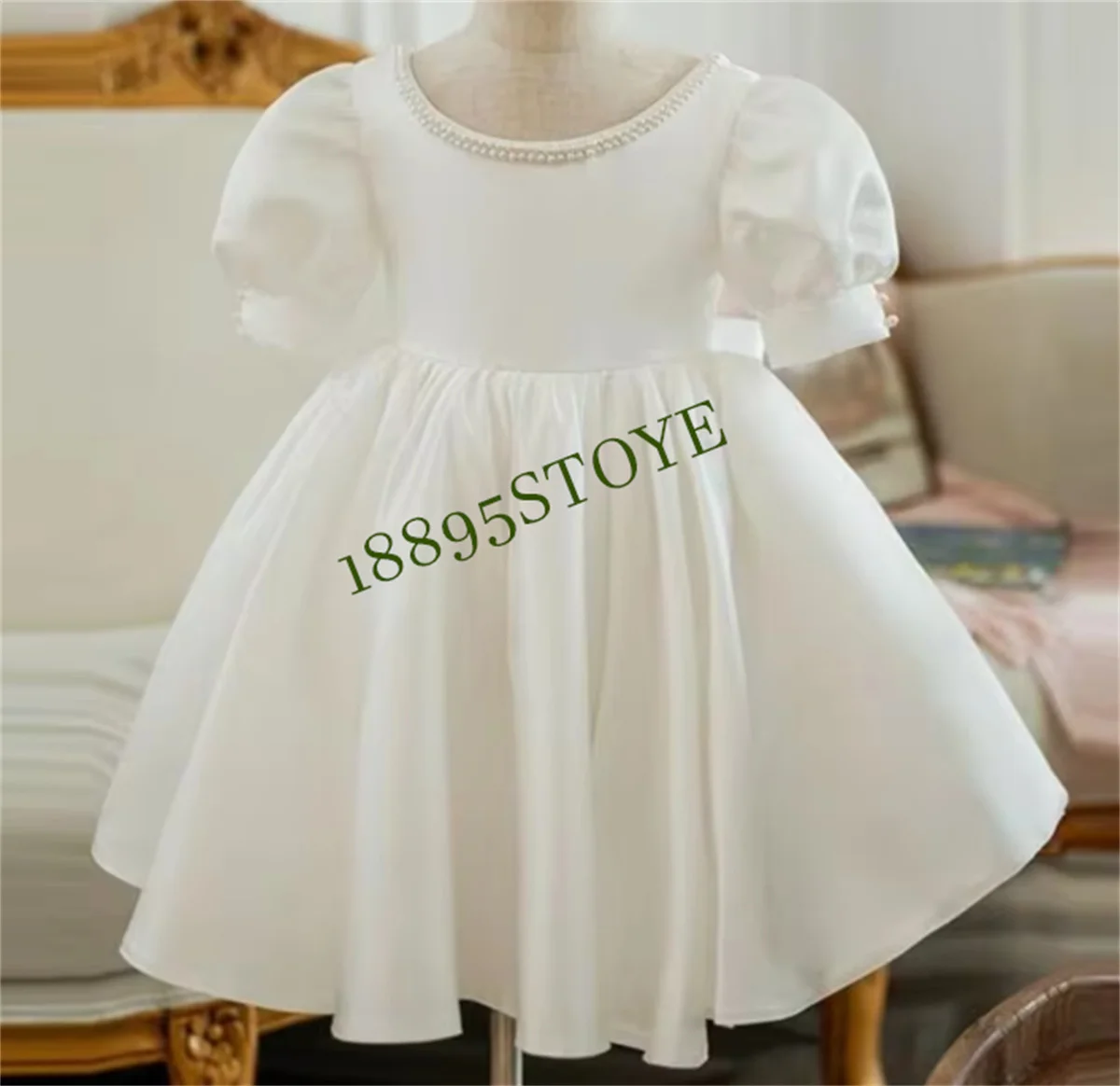 CustomizedNew White Holy First Communion Dress for Girls Long Sleeves A-Line Princess Wedding Flower Girl Dress Kid Size 1-14T