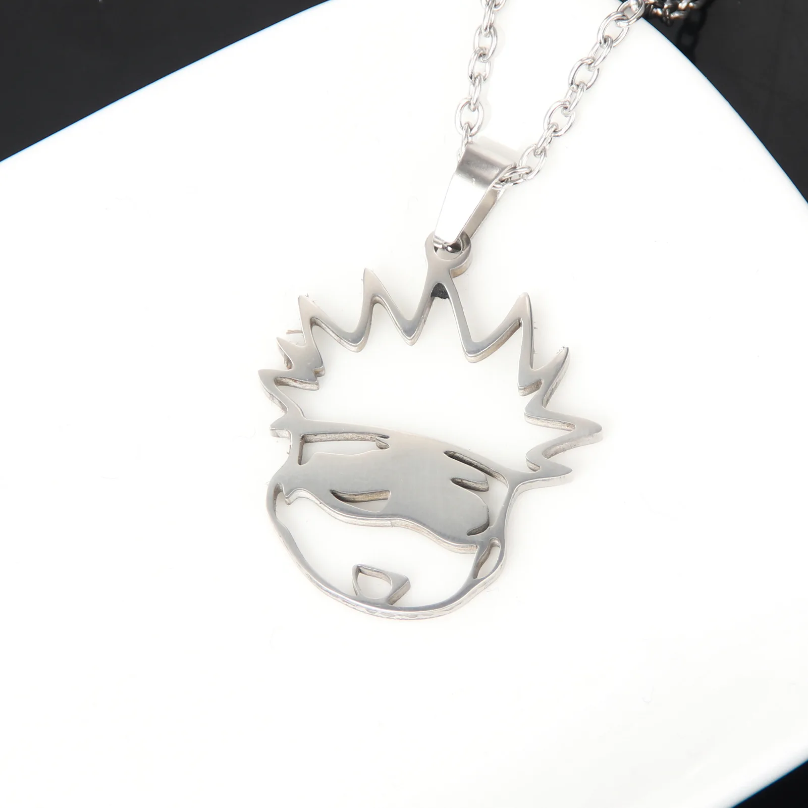 1 unidad de collar Jujutsu Kaisen Neko Gojo Satoru gato Satoru colgantes de acero inoxidable Anime Kawaii joyería creativa para hombres fanáticos de la moda