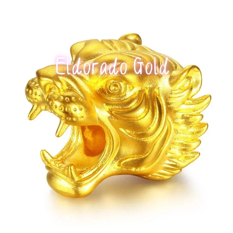 Eldorado Gold  Solid Pure 24K Yellow Gold Bracelet Women 3D 999 Gold Tiger Head Bracelet