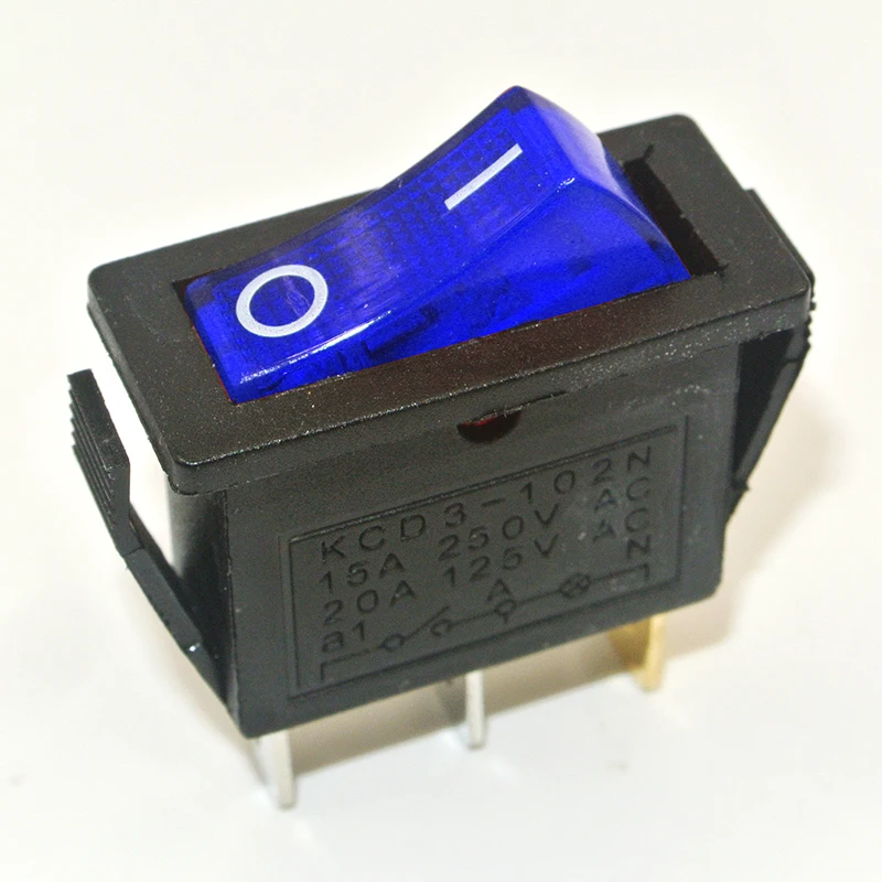1PCS KCD3 Rocker Switch ON-OFF ON-OFF-ON 2 Position 3Pins Electrical equipment With Light Power Switch 16A 250V / 20A 125V AC