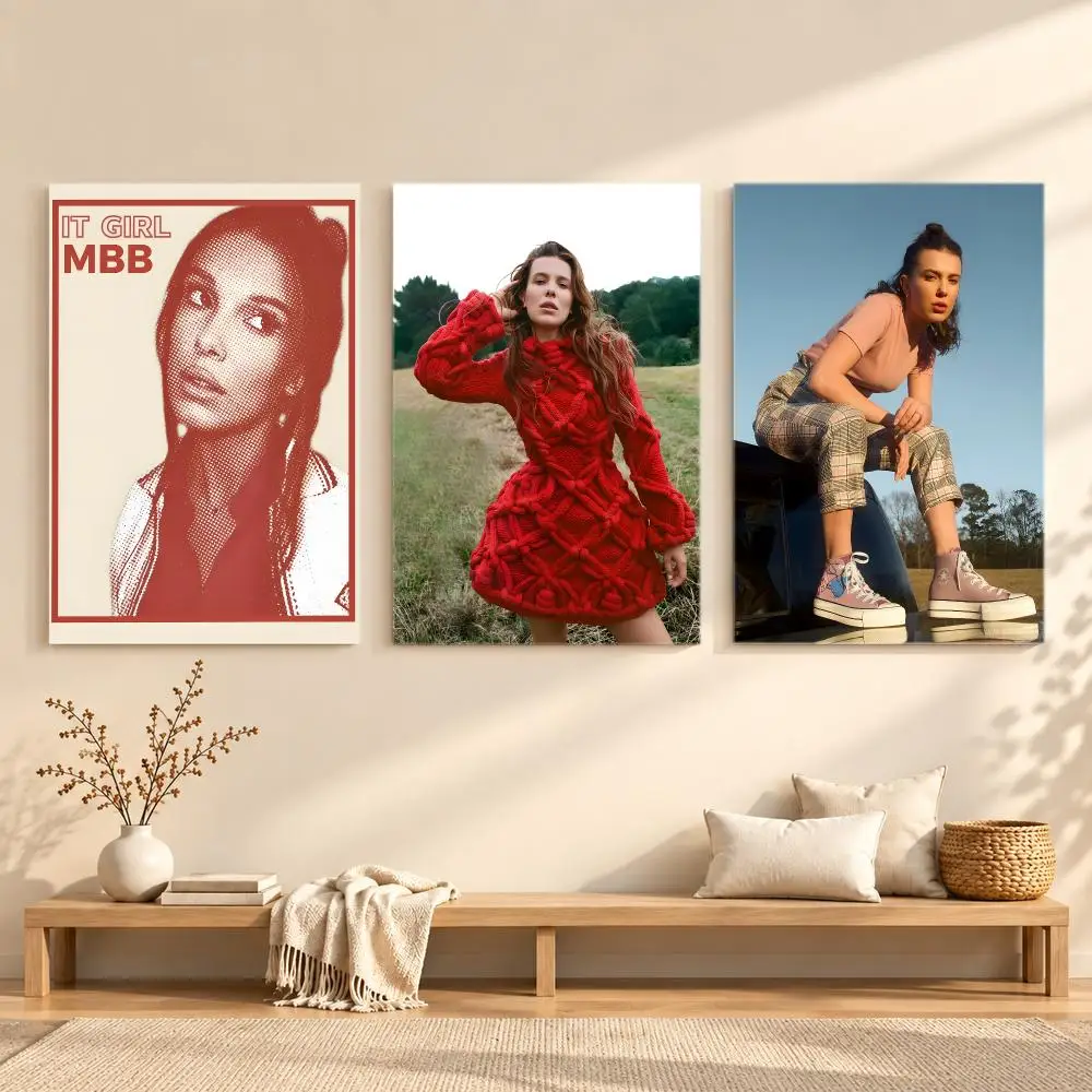 Spirited Expressive Actress M-Millie Bobby Brown Poster Series Print Unframed Aesthetic Wall Decor Gift Living Room Bedroom