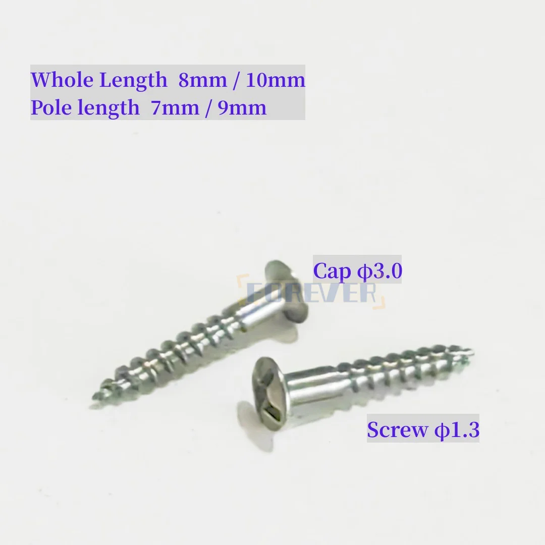 

10Pcs/Lot Dental Half Threaded Screw Bone Fixation Titanium Headφ3.0mm Pole φ1.3mm Dentist materials