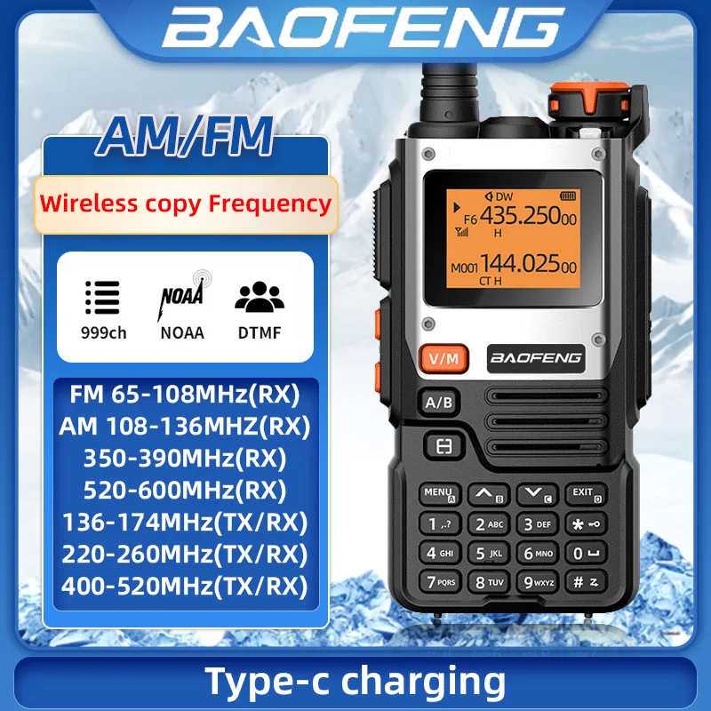 Baofeng UV-K61 scanning frequency AM 999 car walkie talkie air frequency wireless handheld two-way radio analog Type-C GMRS