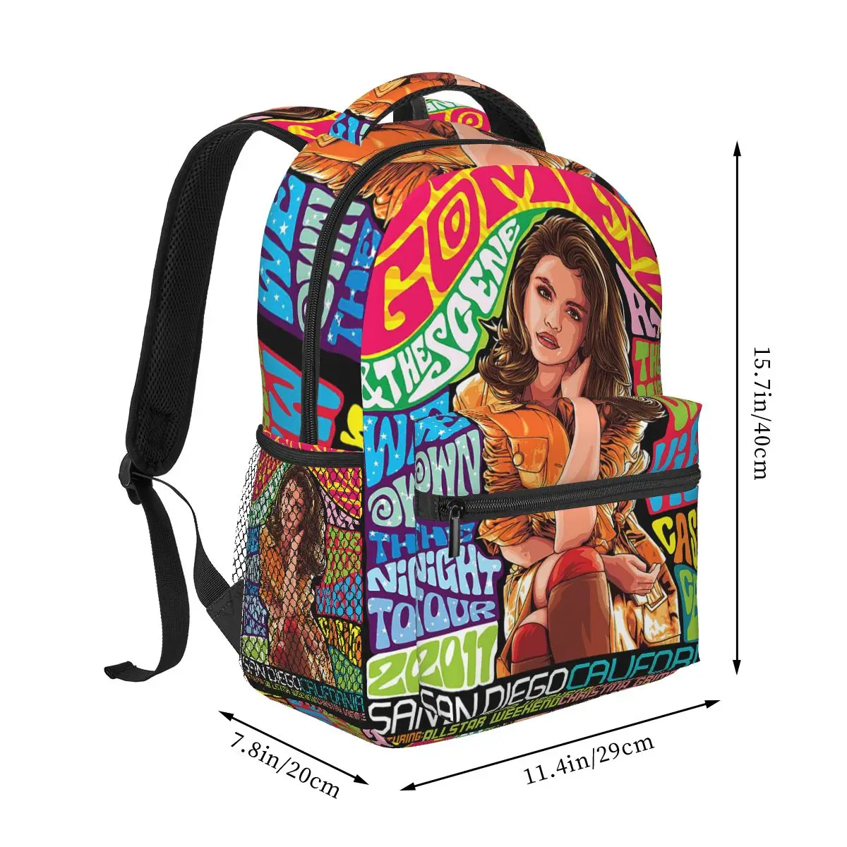 Selena Gomez Red Photo Backpacks Boys Girls Bookbag Children School Bags Cartoon Kids Rucksack Shoulder Bag Large Capacity