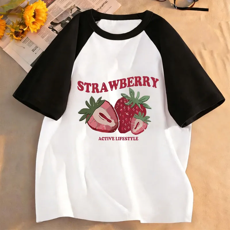 Y2k Strawberry Funny T Shirts 90s Short Sleeve Kids Children's T-shirt Boys Girls Summer Spring Casual Top Tee Shirt