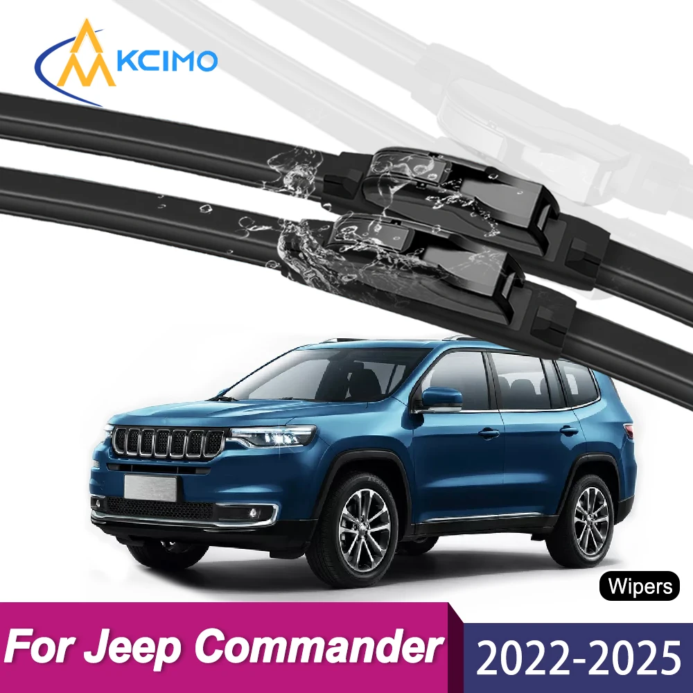 

Durable Front Windshield Wipers for Jeep Commander 2022-2025 All Season Strong Cleaning