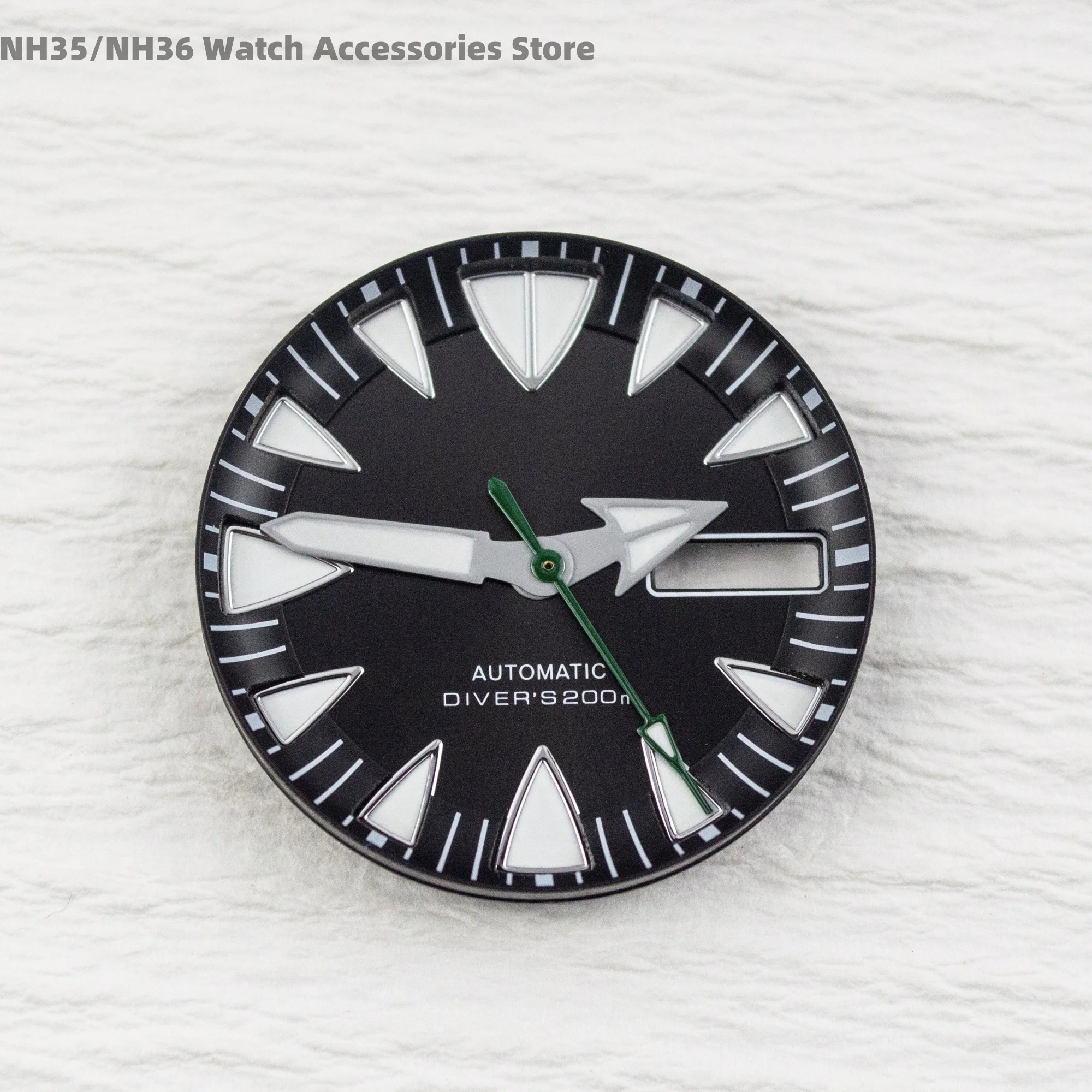 

28.5mm Watch Dial Hands Monster Aseptic Dial Super Bright Green Luminous NH36 Dial Hands Fits NH36 NH36A Movement
