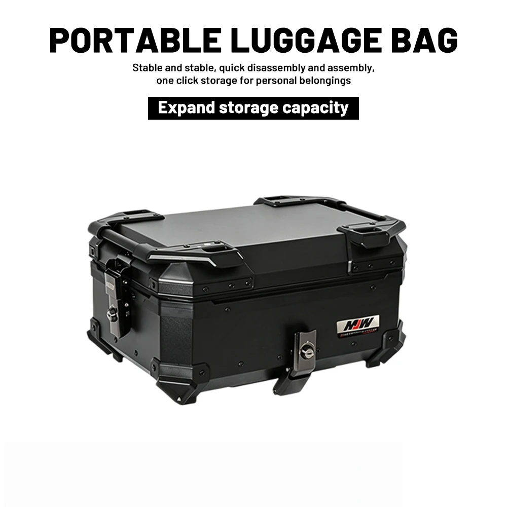 Side-Opening Quick Detach Aluminum Motorcycle Rear Cargo Case Universal Scooter E-Bike Storage Trunk 30L 42L