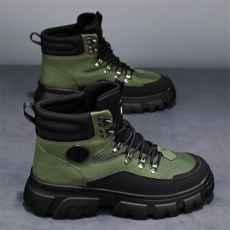

Высокие мужские уличные ботинки, удобная безопасная мужская рабочая одежда, рабочие ботинки, модные походные мотоциклетные ботинки, мужские ботильоны для пустыни