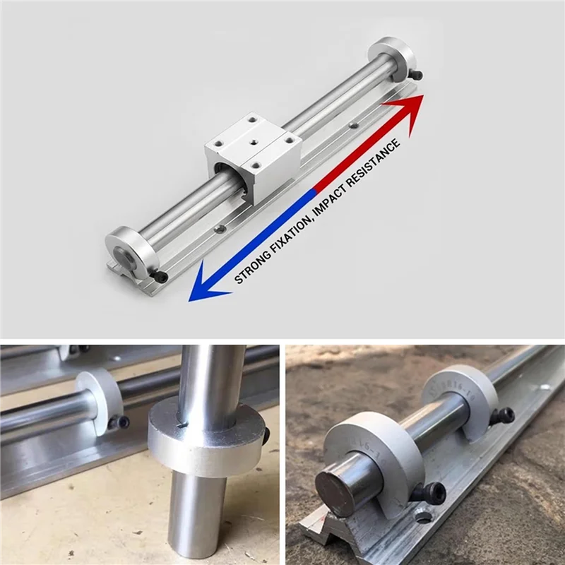 

【Hot-Selling!】Linear Rail Limit Fixing Rings, 8Pcs 12Mm SBR12 Linear Rail Stop Collars Anti-Collision Block Stopper Fixing Rings