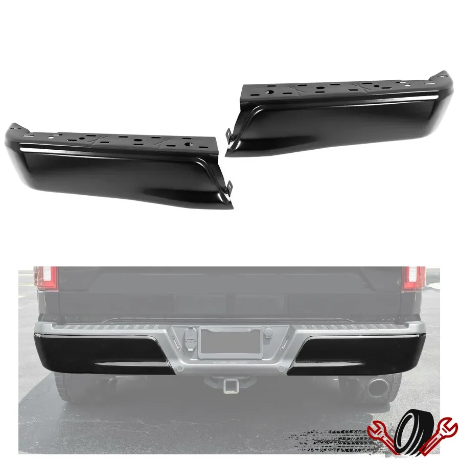 

Pair Rear Bumper End Caps Step W/o Hole For F150 2015-2020 FO1102382