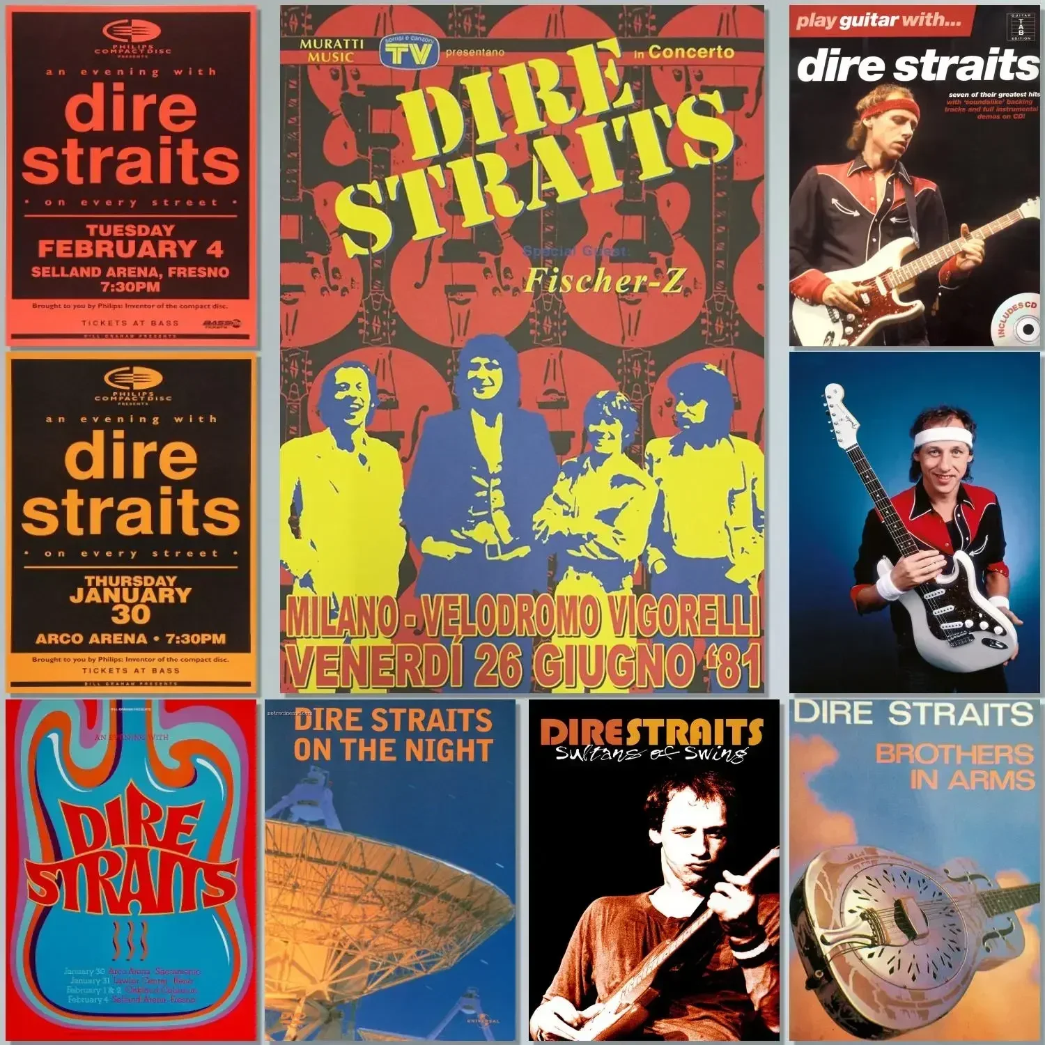 المغني Dire Straits جدار الفن قماش المشارك x الحديثة الأسرة غرفة نوم الديكور المعاصرة الموسيقار اللوحة للديكور المنزل