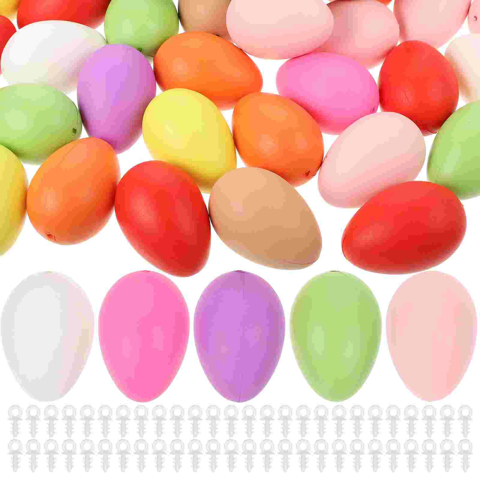 

100 Pcs Wicker Empty Basket Easter Eggs Kids DIY Fake Graffiti Model Plastic Craft Simulation Baby