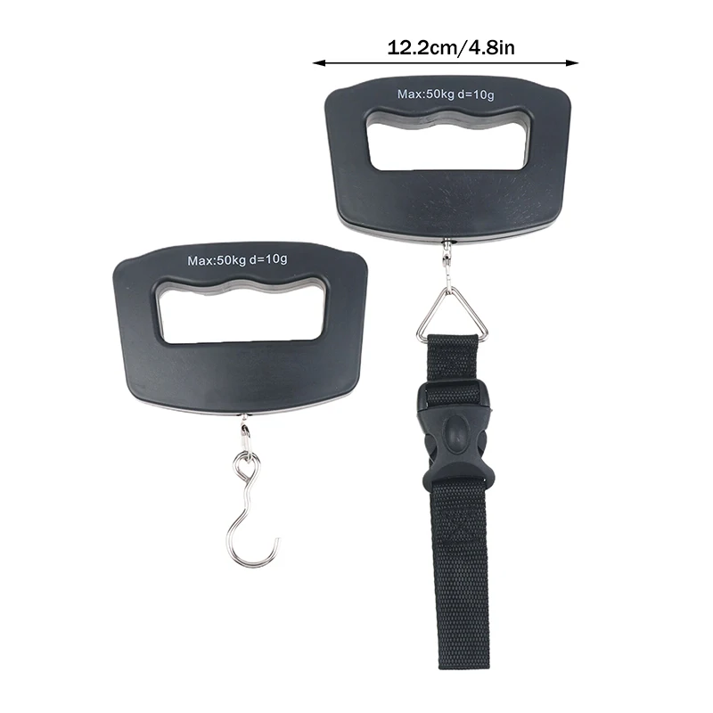 ميزان أمتعة السفر الرقمي 50 كجم، ميزان معلق إلكتروني محمول باليد، ميزان توصيل سريع مع خطاف