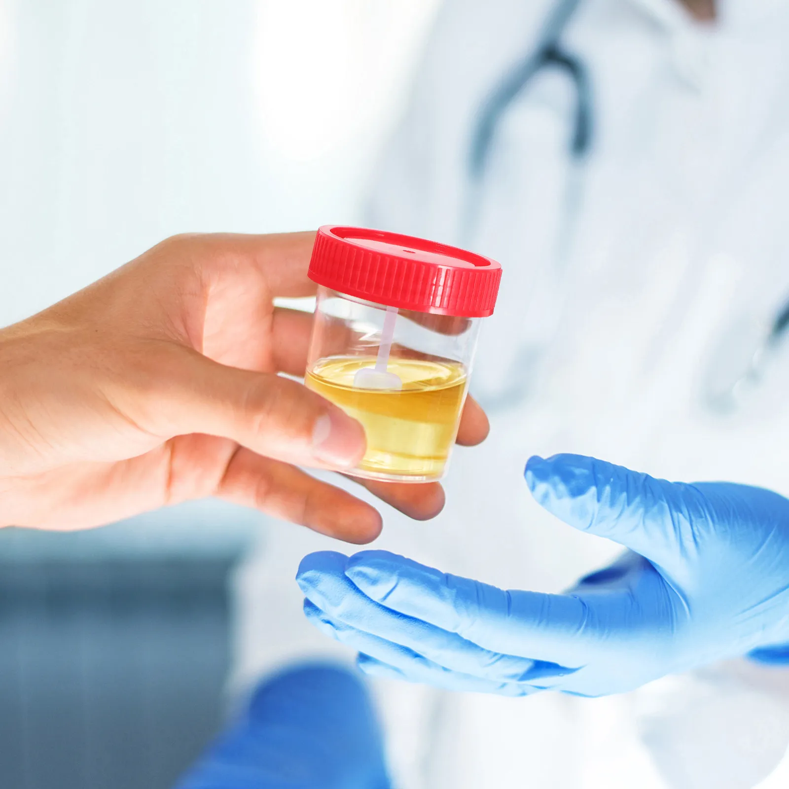 

50 шт. контейнеров для лабораторных образцов, 40 мл, с герметичной крышкой, для сбора образцов мочи и кала в медицинских исследованиях