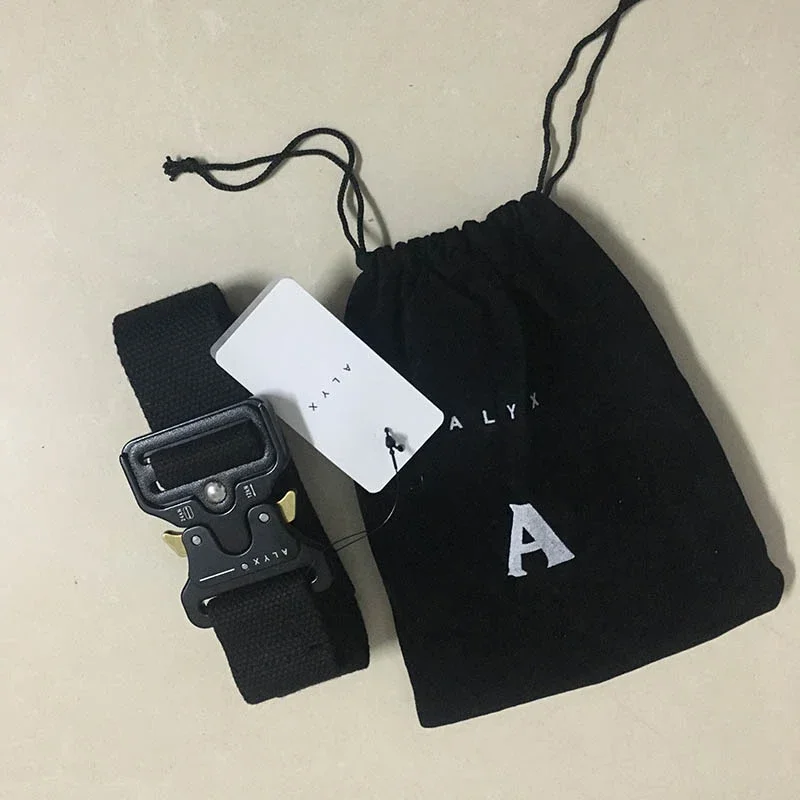 

High Quality Hip Hop Functional Tactical ALYX Belt Men Women 1:1 Canvas Rollercoaster Safety Metal Buckle Belt