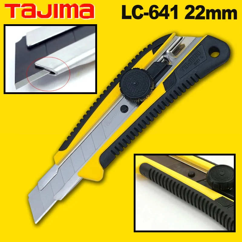Tajima 22mm Breites Klingenmesser mit Automatischer Verriegelung Druckknopf-Schneidwerkzeug LC-641(1101-0219)