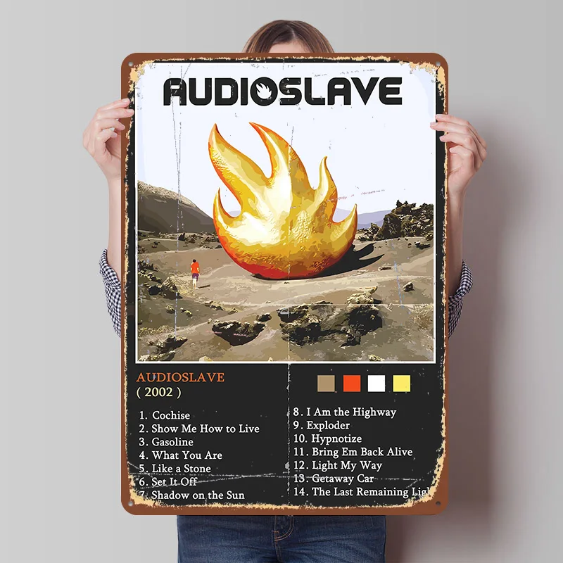 Audioslave Albumcover Kunst Metallposter Individualisierte Wandkunst Retro Vintage Blechschilder für Männerhöhle Moderne Heimdekoration