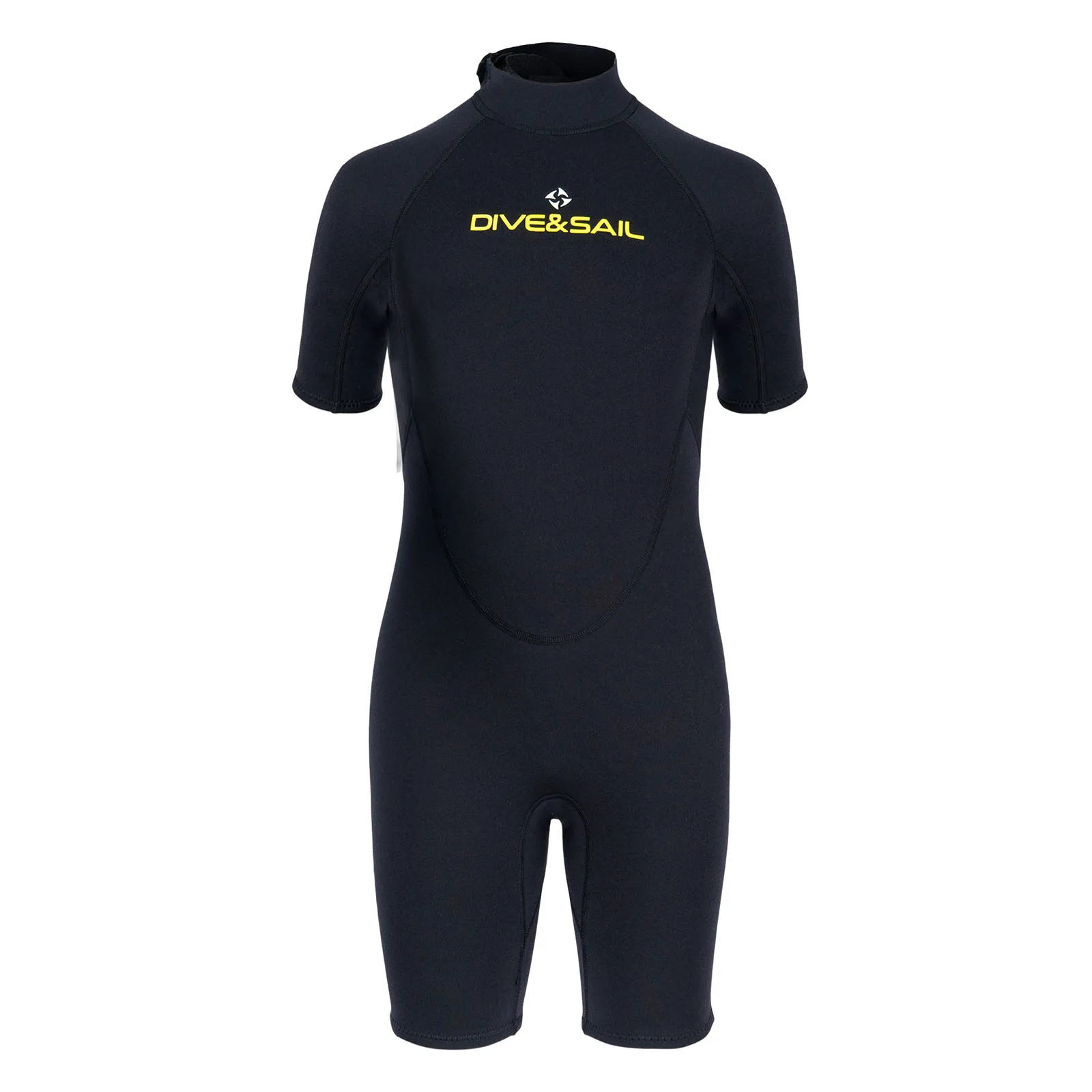 

Kids Boys 2.5mm Neoprene Wet Suit Thermal Swimsuit Short Sleeve Mock Neck Thigh Length Jumpsuit Back Zipper Bodysuit Wetsuit