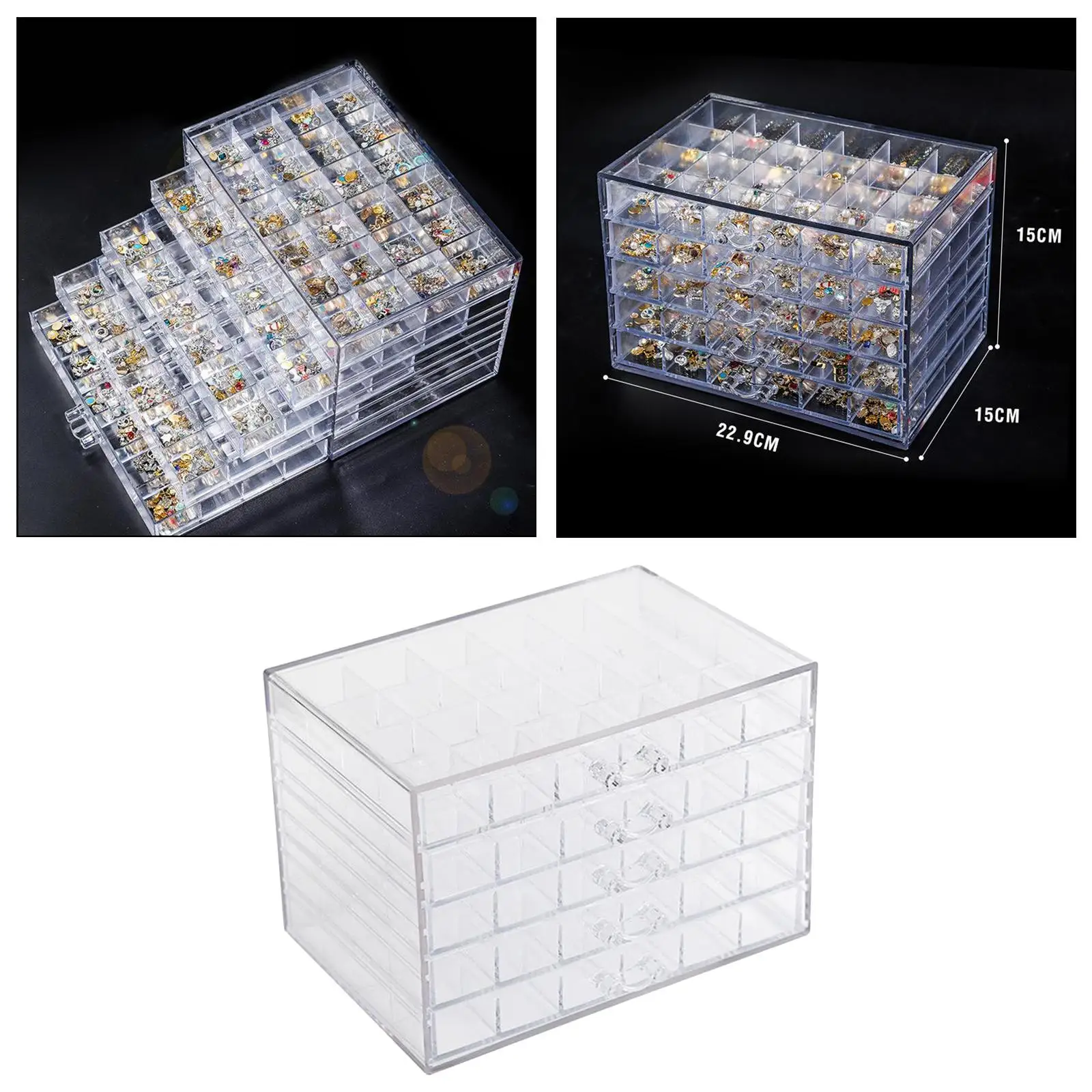 MagiDeal 120 Slots 5D Diamond Embroidery Accessories Storage Container Case DIY