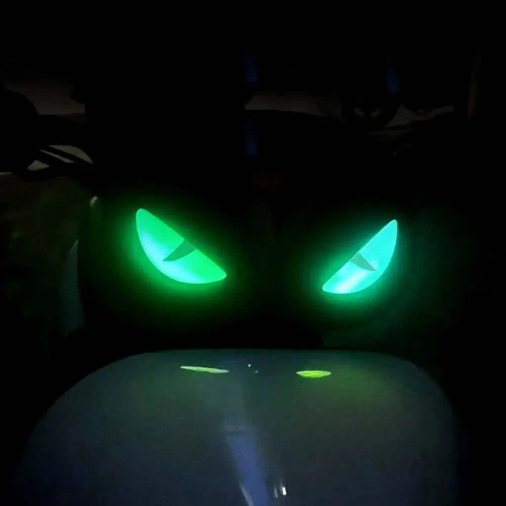 Reflective Devil's Eye Stickers For Car and Motorcycle Decor Luminous Improves Night visibility Safety Durability Fashion