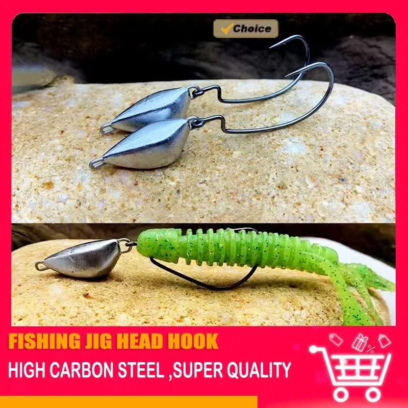 5pcs 5g 7g 10g Jig Head Deep Fishing hook Weight Sinker Jig Water Bullet Weight with Swivel Sinkers Fishing Tackle Accessories