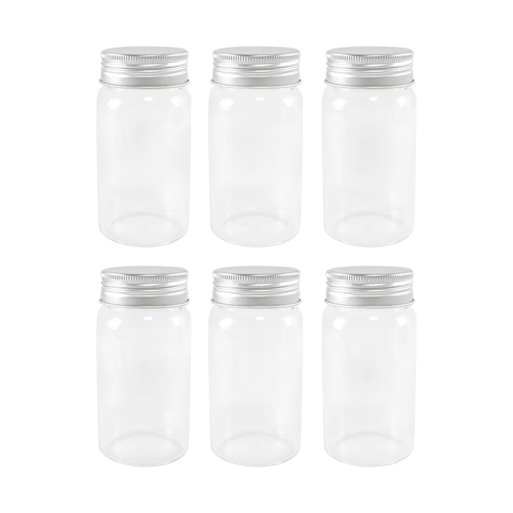 47*70*34mm 80ml Glass Bottles Aluminium Cap Empty Transparent Clear Liquid Gift Candy Container  Wishing Bottles Jars 12pcs/lot