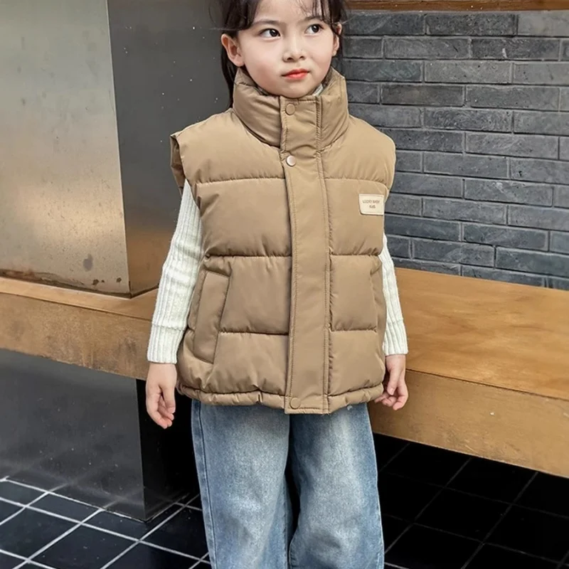 

Girl' Windproof and Warm Vest Jacket 2026 New Style Outdoor Clothing for Boys and Girls, Children's 4-14T