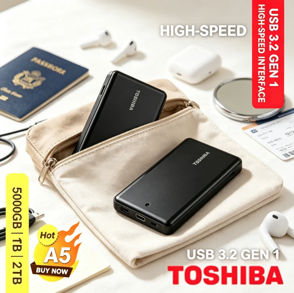 Brand+Toshiba A5 Series Portable External Hard Drive Black High Speed Storage Disk Compatible with Mac Windows Laptop Desktop PC