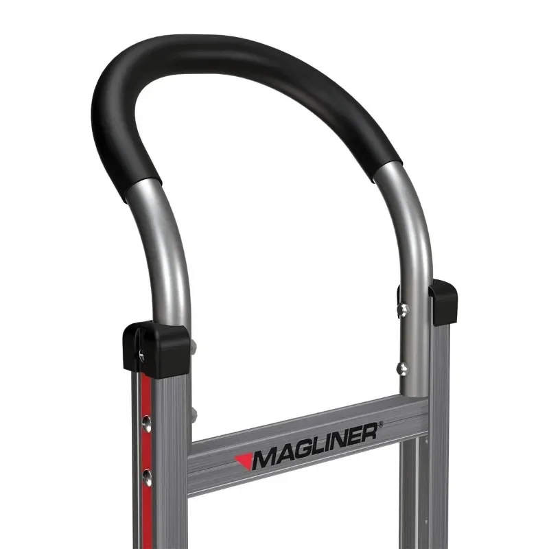 HMK119K2C5E Aluminum Hand Truck, Horizontal Loop Handle with Vinyl Sleeve, 20" x 12" Aluminum Extruded Plate, 500 lb Ca