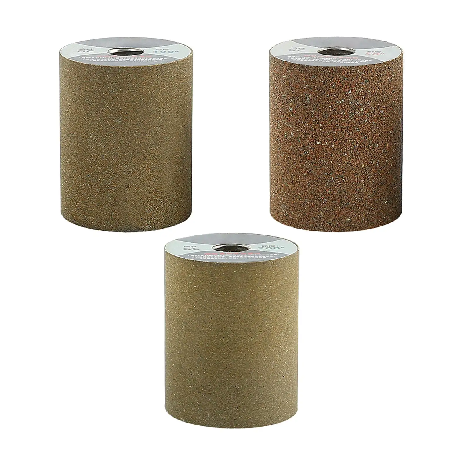 3Pcs Cylindrical Grinding Wheel M10 Thread for Angle Grinder 50# 100# 200# for Chamfering, Grinding Stones Durable Multipurpose