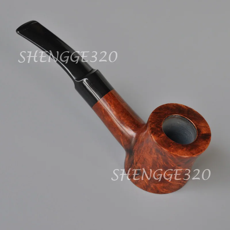 اليدوية براير الجذر خشبية جليسة التبغ الأنابيب بوكر خشب الكرز عازمة الجذعية متوسطة الحجم #3