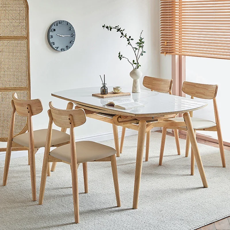 Round Extendable Dining Table Decorations Nordic Games Dining Table Kitchen 6 People Service Muebles Para El Hogar Furniture