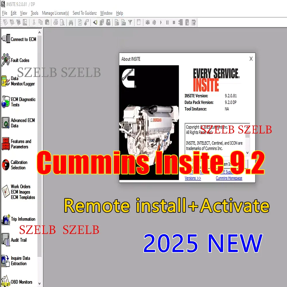 Immagine 4: 2025 Ultimo Cummins Insite 9.2 Pro CAN Bus Heavy-duty + Calterm 5.16 + Inpower Pro V14.5 Installare remoto Software diagnostico del motore