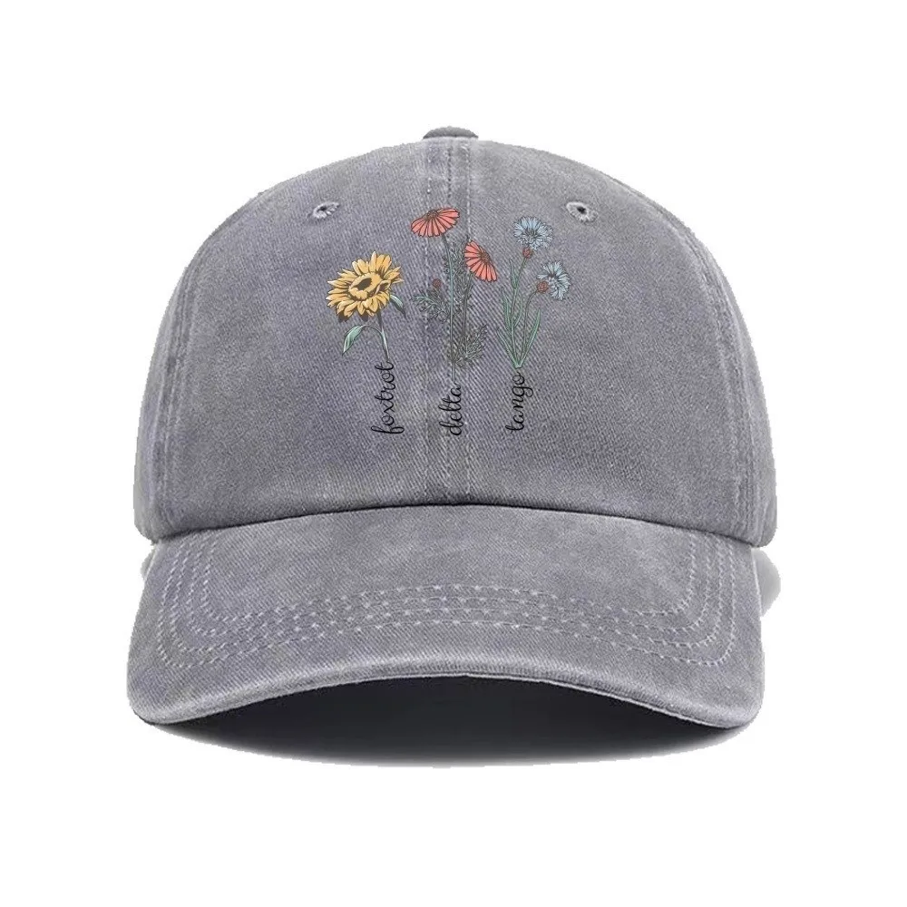 New Casual Printed Baseball Cap Vintage Sunflower Dad Sun Hat Washed Multiple Colors Snapback Cap Travel