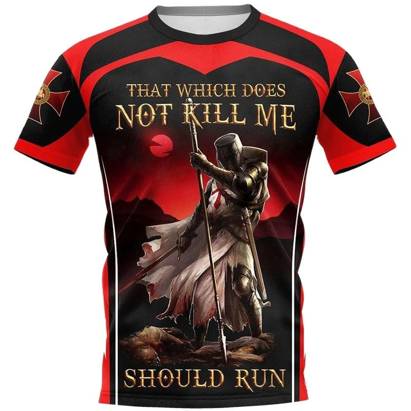 Knights Templar Graphic 3D Print T-Shirts Men Women Hip Hop Tees Short Sleeve Round Neck T Shirt Harajuku Y2K Top Men's Clothing