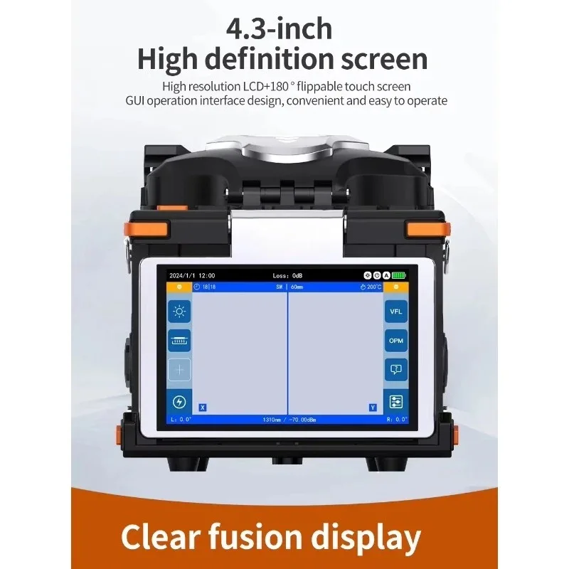 

6 Motors M5 Fiber Optic Welding Machine 4.3 Inch Touch Screen Fusion Splicer Optical Fiber Equipment for Telecommunications Use