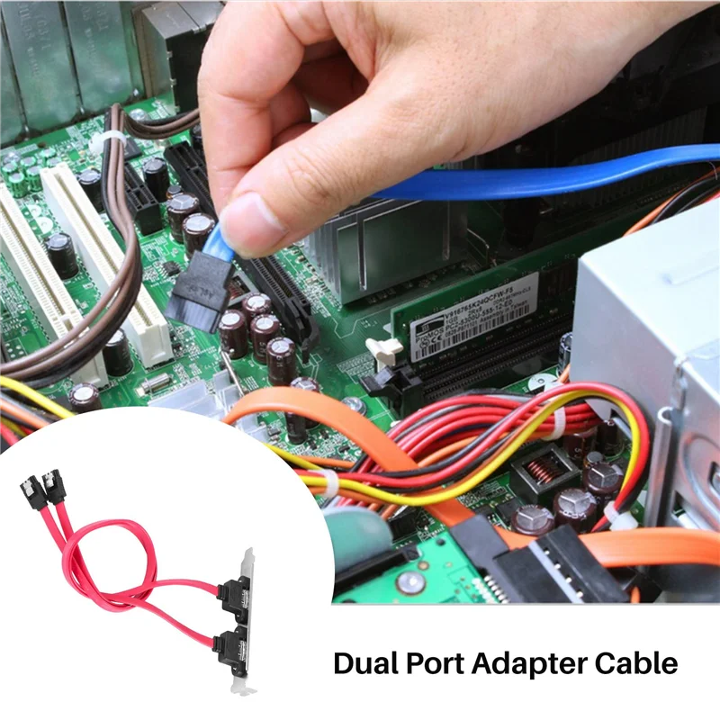 New Dual Port SATA Serial ATA Cable to ESATA Bracket Adapter Cable
