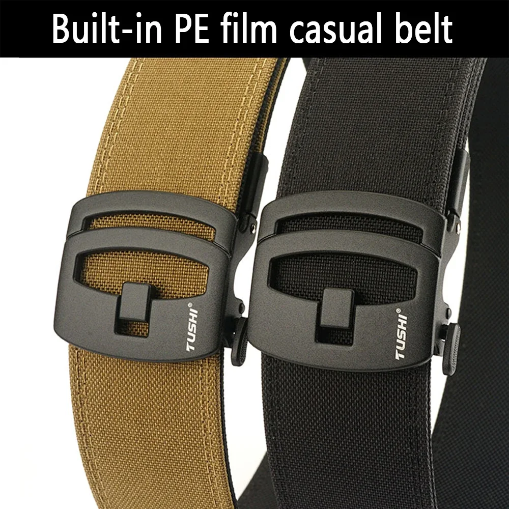 TUSHI Brand 5CM Wide Double-Layer Reinforced Automatic Buckle Shooting Training Quick Hanging Pistol Nylon Belt Outdoor Leisure