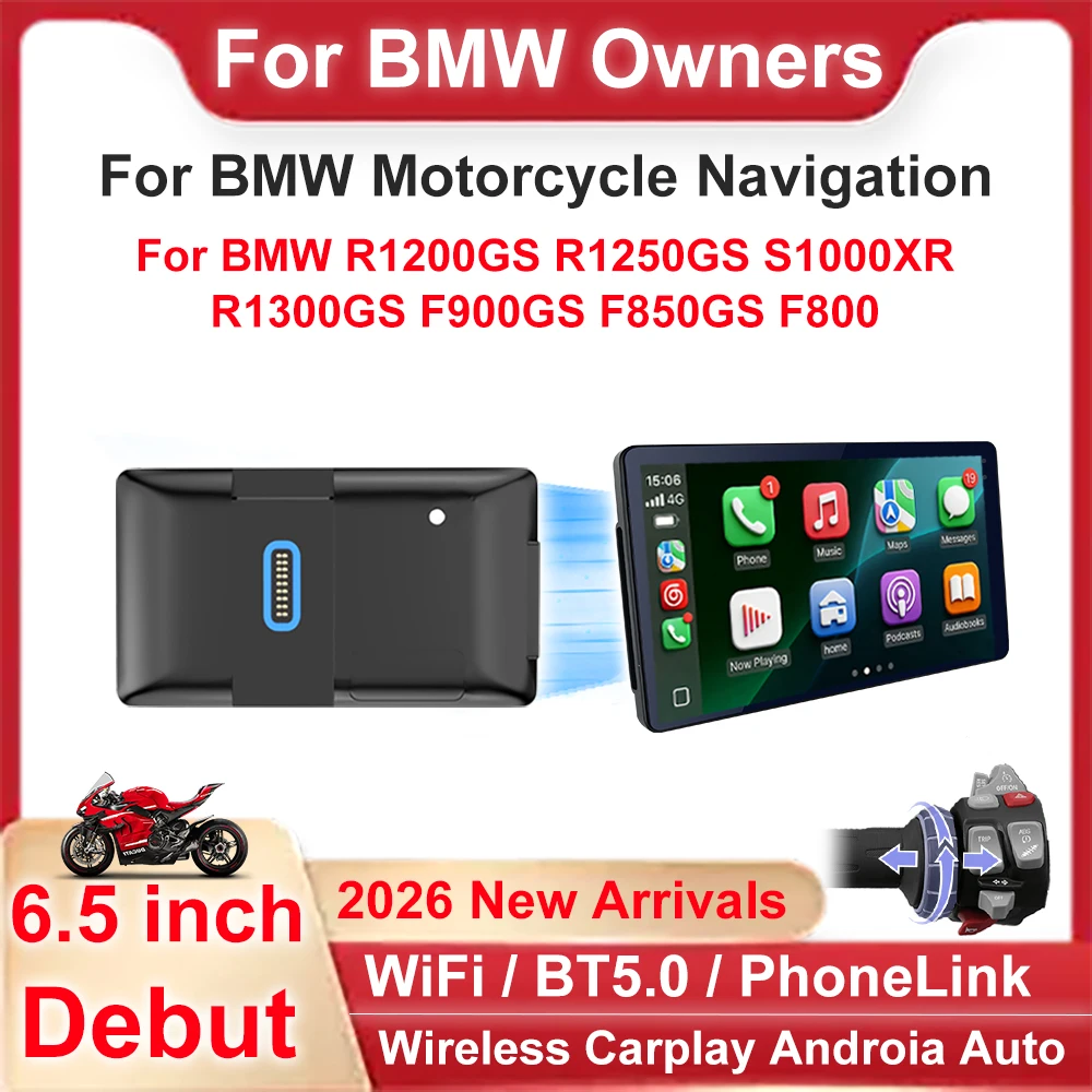 

6,5 дюймов для BMW R1200GS R1250GS мотоциклетный экран Carplay Android Auto Moto GPS-навигация портативная приборная панель мотоцикл IPX7