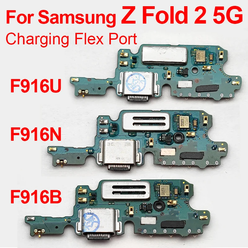 ZFold 2 Charger USB Dock Charging Dock Port Board With Mic Microphone Flex Cable For Samsung GalaxyF916U F916B F916N Replacement