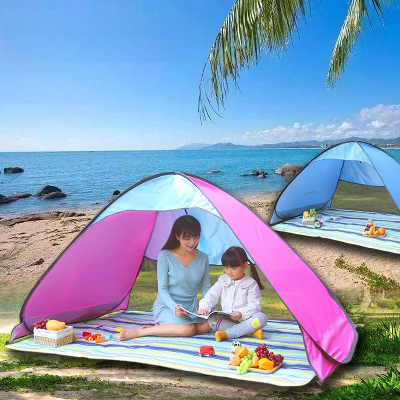 

Portable Installation Free Awning Beach Tent, Waterproof Camping Tent, Outdoor Shades, Sun Shelter for Picnic, Garden