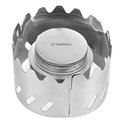 TOMSHOO Aluminum Alloy Alcohol Stove with Lid and Stainless Steel Windscreen Outdoor Furnace for Outdoor Camping Hiking Cooking