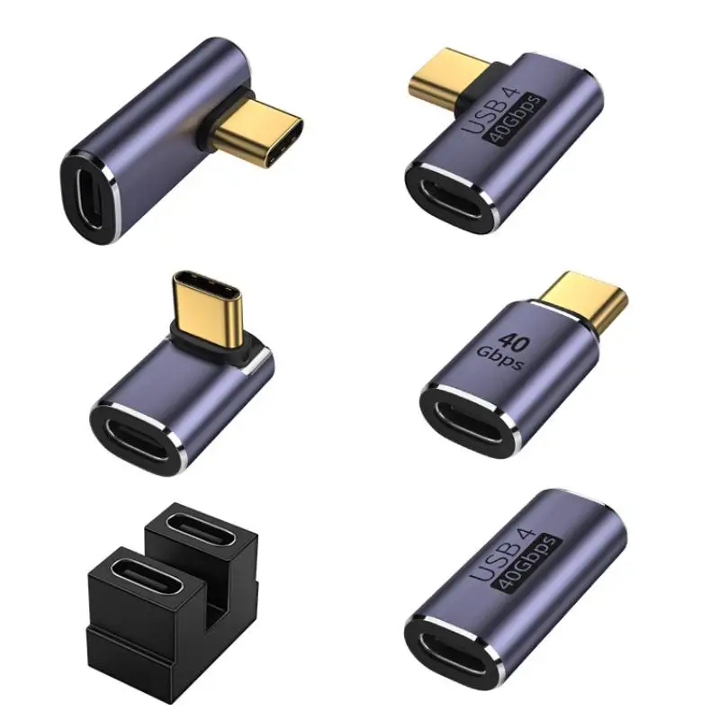 90° USB C 4.0 Adapter 40Gbps High Speed 100W Fast Charging Type C to Type C Converter for Gaming Device