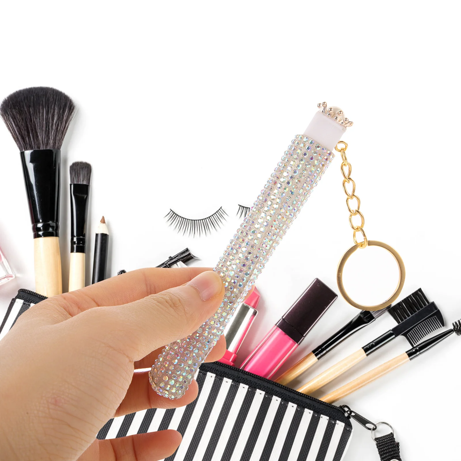 Eyelash Brush Plastic Zinc Alloy Lash Comb Mascara Applicator Gentle Eye Makeup Tool for Daily Travel Lash Care