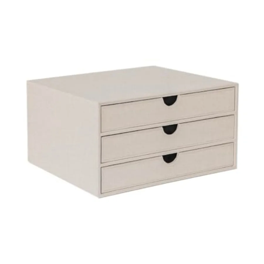 

Document Organizer, 3-Drawer File Cabinet Document Storage Box, Office Desktop Filing Organizer, Beige