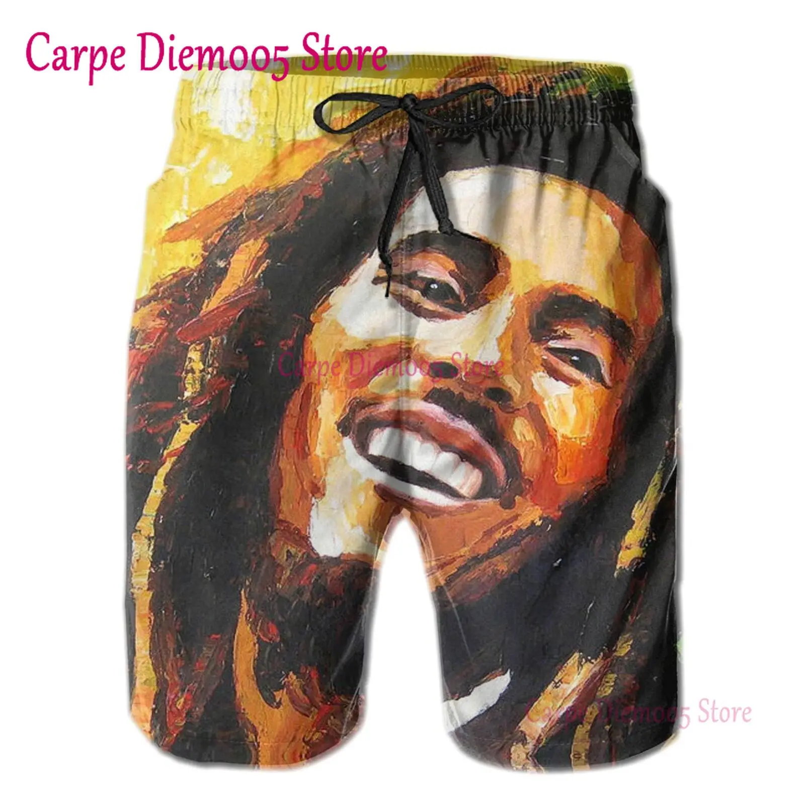 Short de bain unisexe Bob Marley, pantalon court décontracté, impression 3D, mode amusante, short de planche, été, hommes