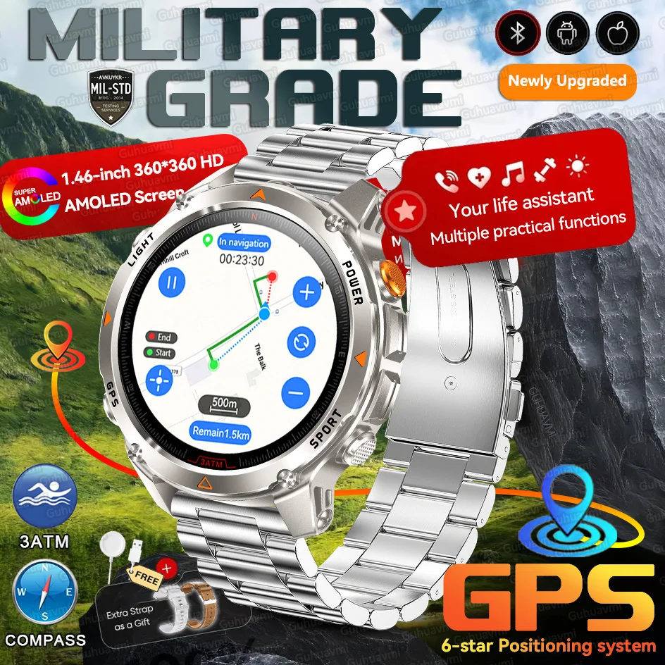 Forerunner 570 GPS Smart Horloge 3 ATM Waterdicht AMOLED Scherm MULTI-BAND GNSS Kompas Hoogtemeter Zaklamp Sport Smartwatch Mannen