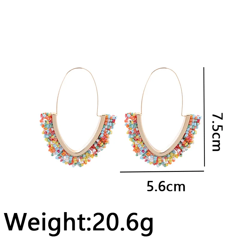 New Women Euro Exaggrated V Shape Tassel Drop Earrings Fashion Girl Youth Handmade Weaving Jewelry Earrings